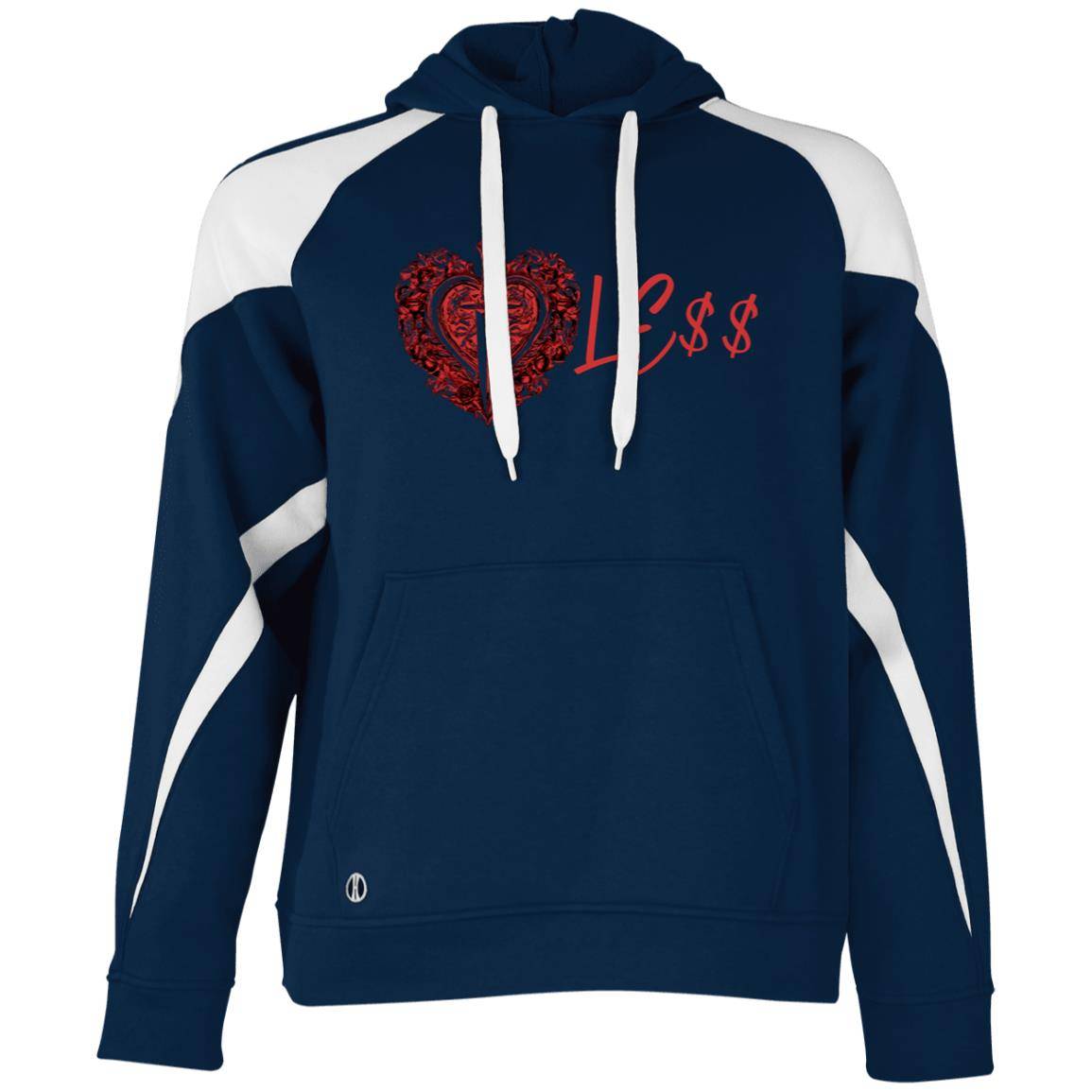 Heartle$$ (dtg) Athletic Colorblock Fleece Hoodie