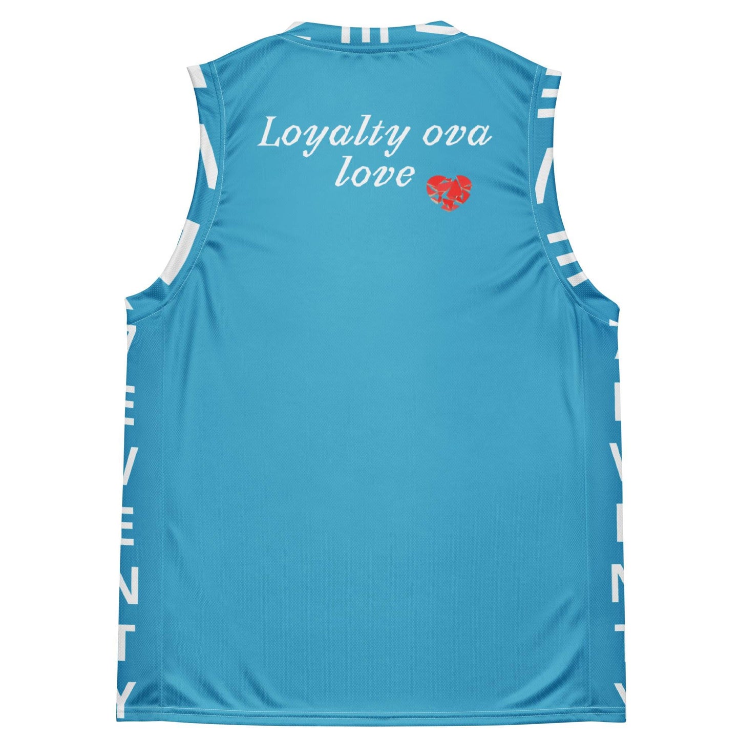 Loyalty Ova Love Recycled unisex basketball jersey