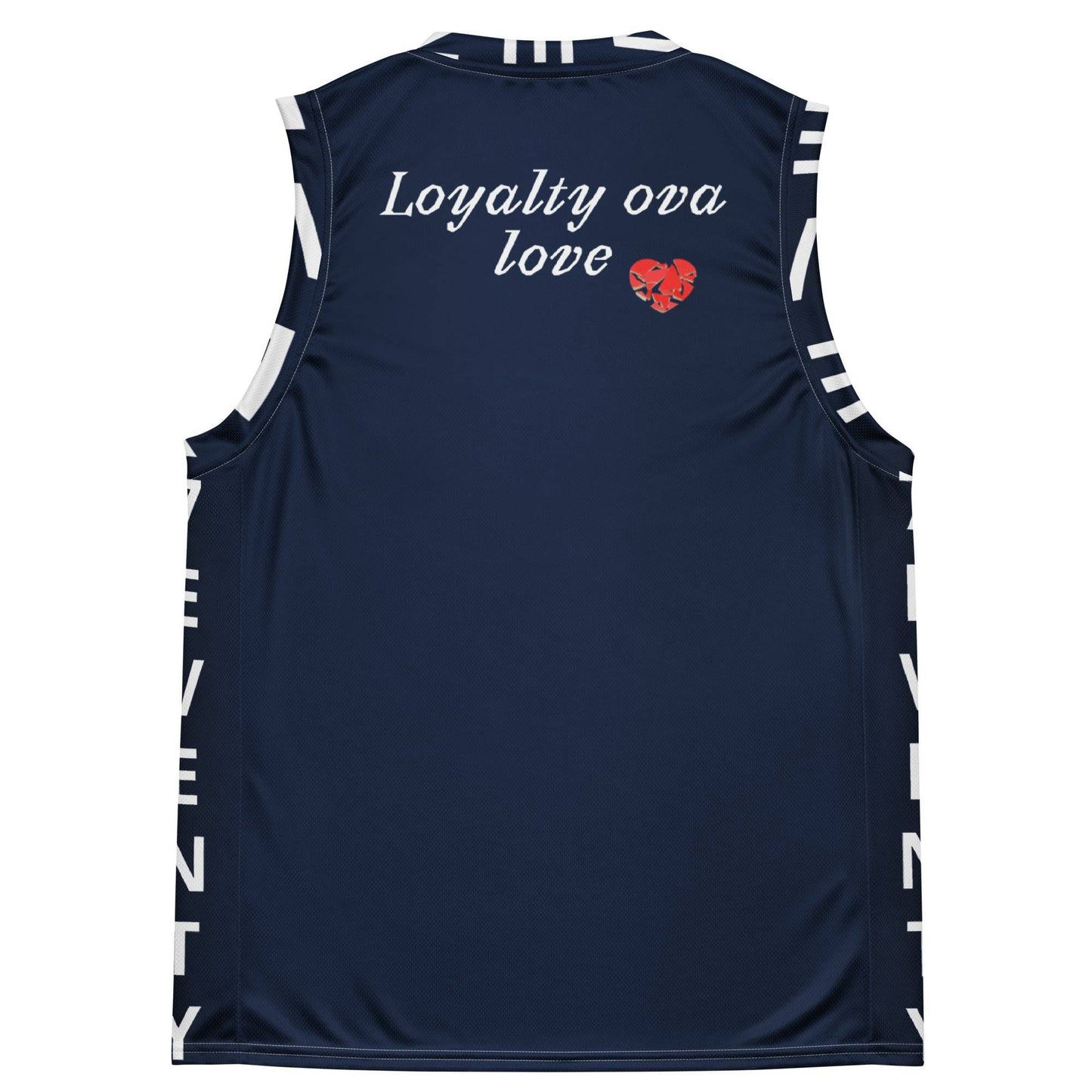 Loyalty Ova Love Recycled unisex basketball jersey