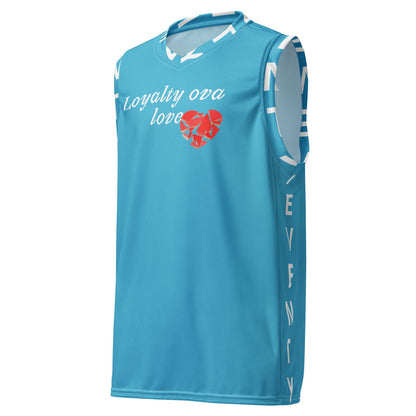 Loyalty Ova Love Recycled unisex basketball jersey