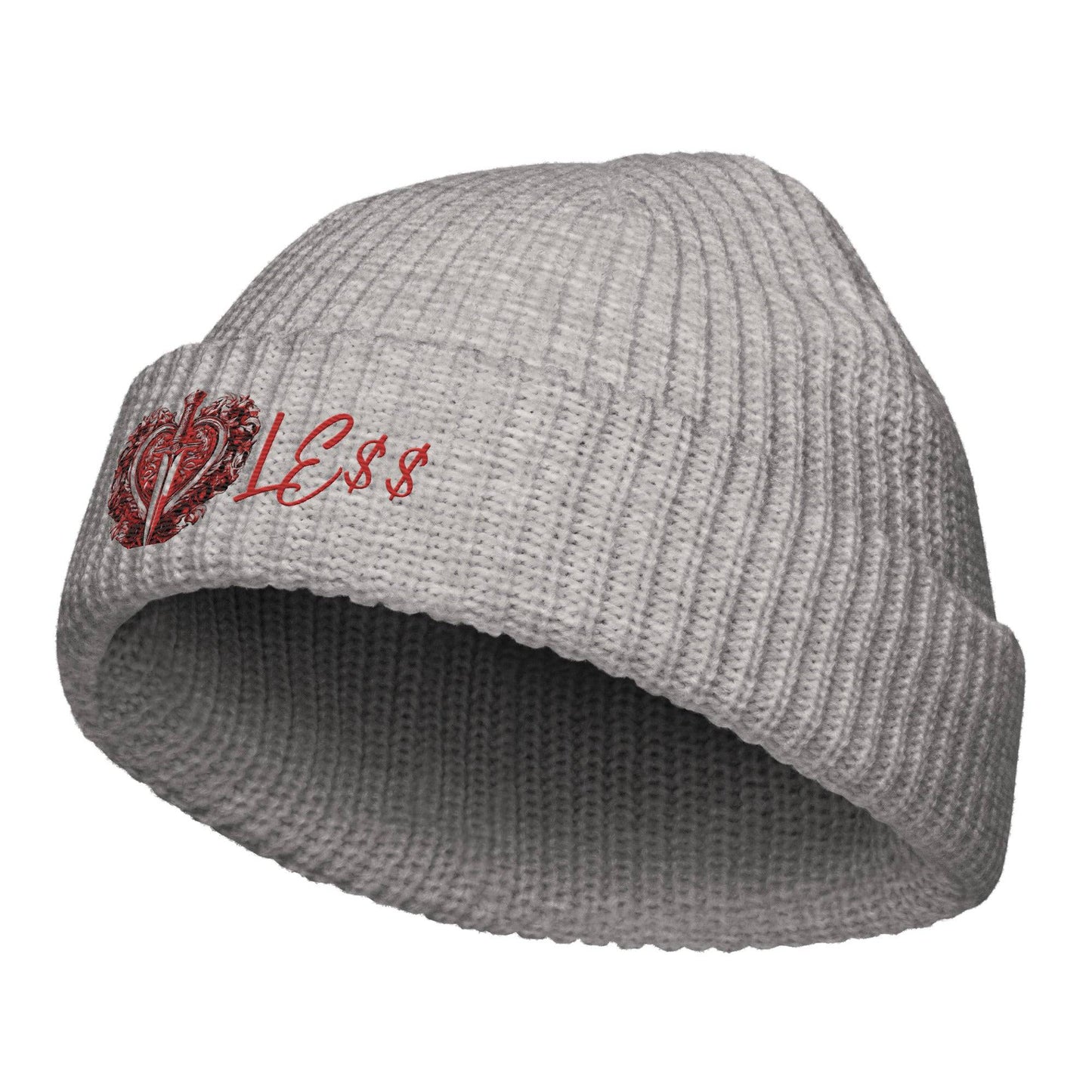 Heartle$$ (embroidery) Fisherman beanie