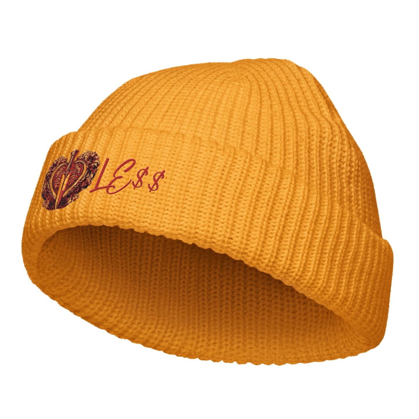 Heartle$$ (embroidery) Fisherman beanie