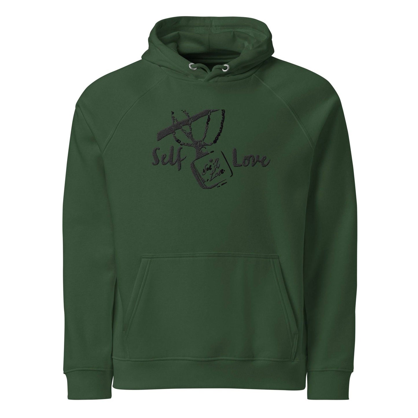 Self Love (embroidery) Unisex eco raglan hoodie