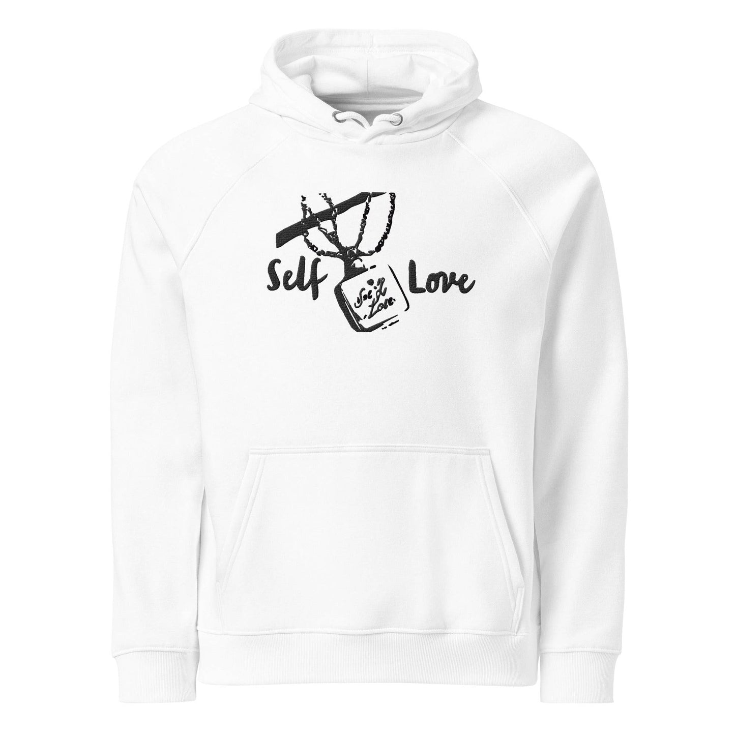 Self Love (embroidery) Unisex eco raglan hoodie